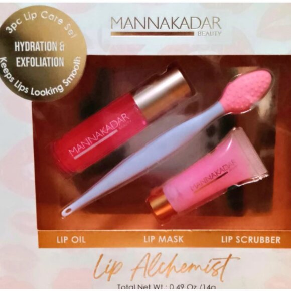 Manna Kadar Lip Alchemist Lip Care  Exfoliation Set (Oil, Mask and Scrubber) - Picture 1 of 1